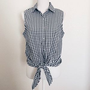 Black & White Tamara H. Gingham Top cute front tie.  New without tags.